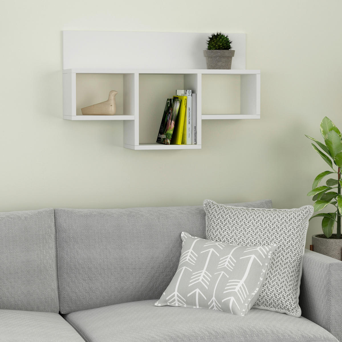 WANDBOARD in 80/49/20 cm Weiss  - Weiss, Design, Holzwerkstoff (80/49/20cm) - Livetastic