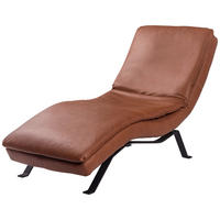 Șezlong in piele coniac  - coniac, piele (65/55-95/171cm) - Celina