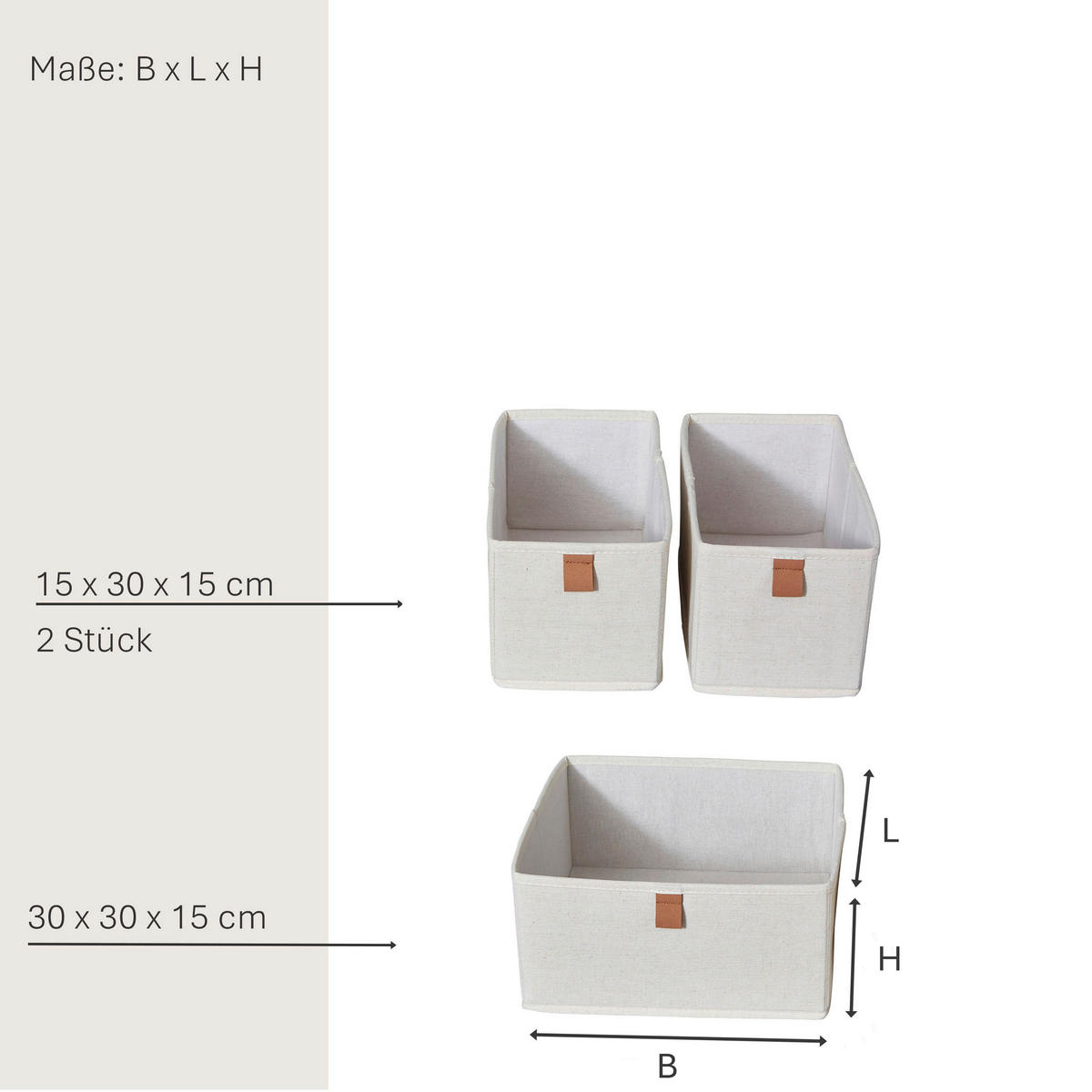 AUFBEWAHRUNGSBOXEN-SET Premium  - Beige, Basics, Karton/Textil - Store It