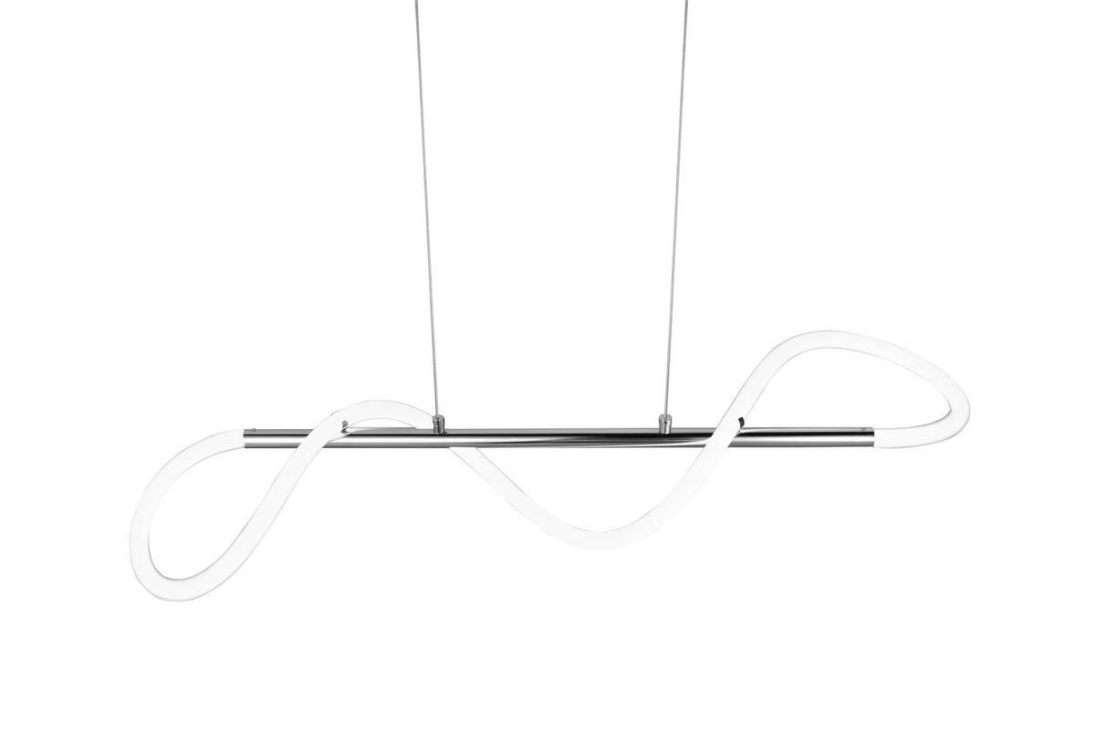 LED FÜGGESZTÉK - krómszínű/fehér, Basics, műanyag/fém (105/150/34cm)