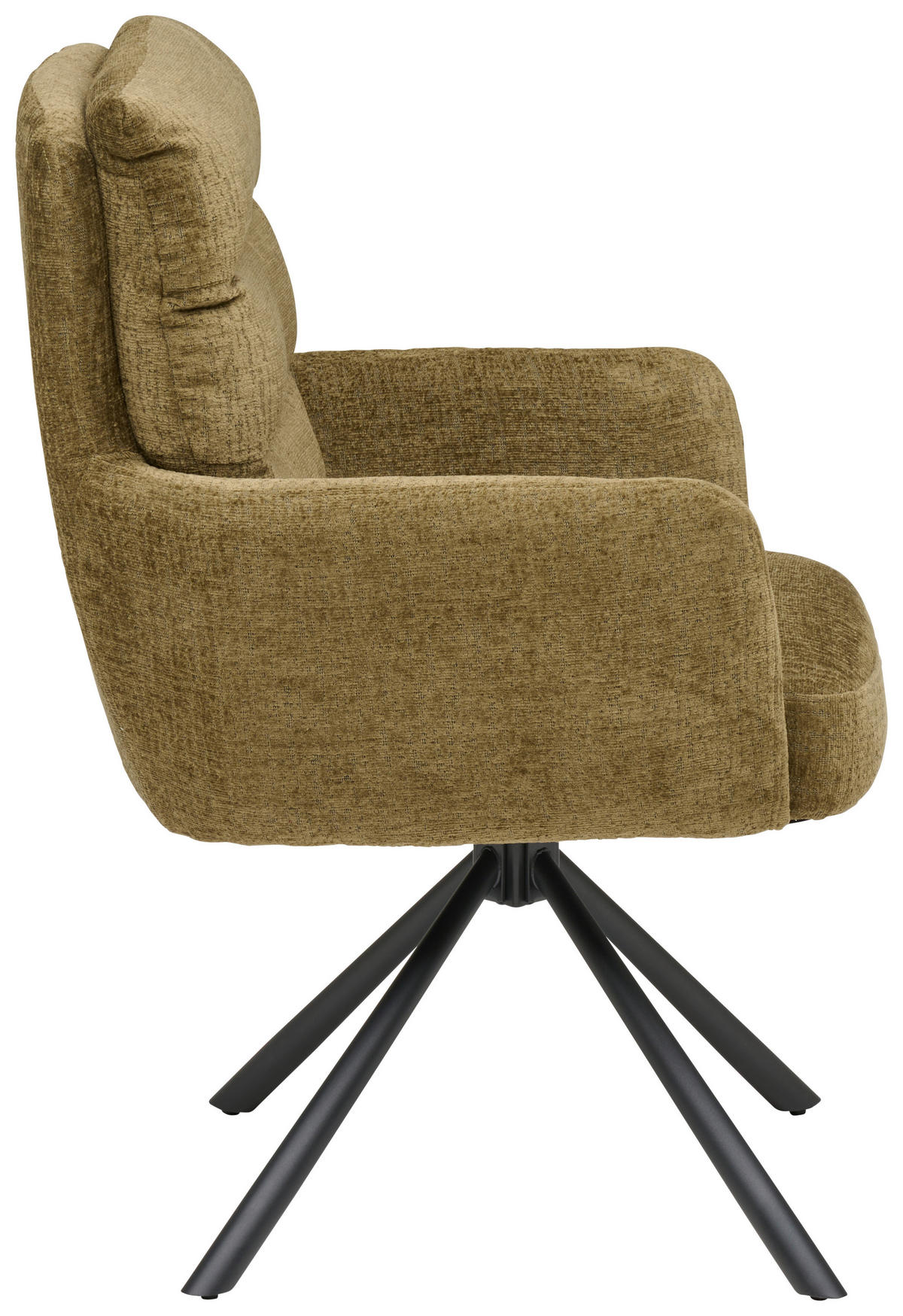 ARMLEHNSTUHL  Sitzfläche 180° drehbar Webstoff  - Schwarz/Grün, Modern, Textil/Metall (57/95/65cm) - MID.YOU