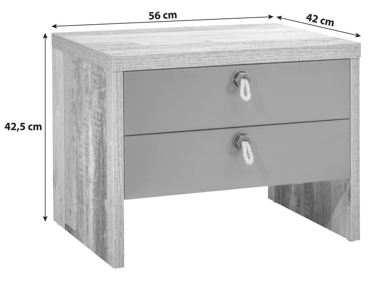 NOČNÍ STOLEK, antracitová, barvy smrku, 56/42,5/42 cm - barvy smrku/černá, Basics, kompozitní dřevo/textil (56/42,5/42cm) - MID.YOU