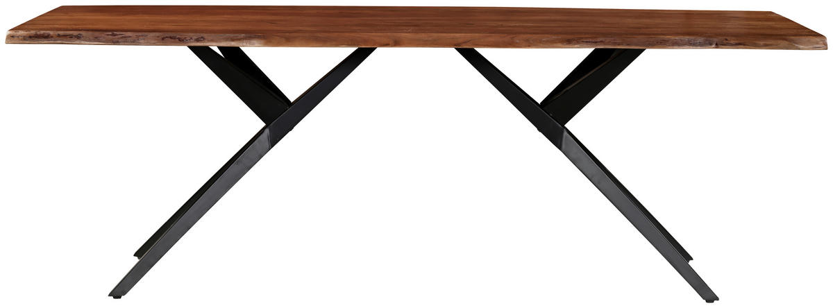 STOL ZA BLAGOVAONICU  crna, boje oraha  drvo, metal      - boje oraha/crna, Moderno, drvo/metal (200/100/76cm) - MID.YOU