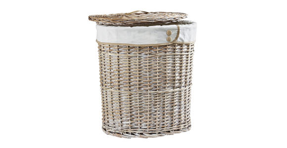 WÄSCHETONNE - Naturfarben/Weiß, LIFESTYLE, Holz/Textil (44/30/48cm) - Landscape