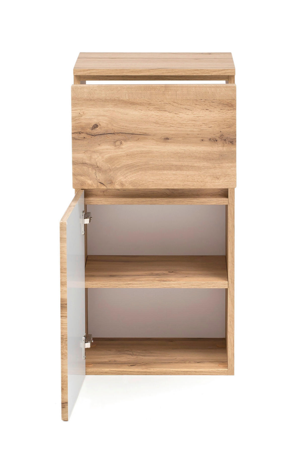 UNTERSCHRANK 40/79/35 cm   - Eiche Wotan/Silberfarben, Natur, Holzwerkstoff/Kunststoff (40/79/35cm) - Xora