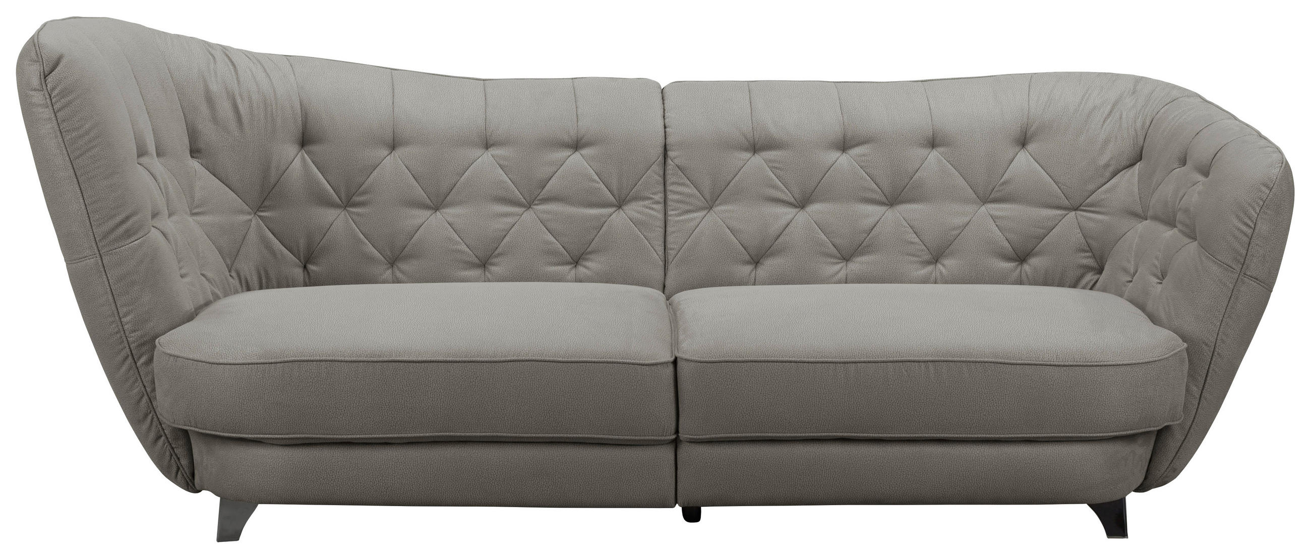 BIGSOFA Mikrofaser Braun  - Chromfarben/Braun, MODERN, Textil/Metall (256/85/115cm) - MID.YOU