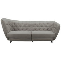 BIGSOFA Mikrofaser Braun  - Chromfarben/Braun, MODERN, Textil/Metall (256/85/115cm) - MID.YOU