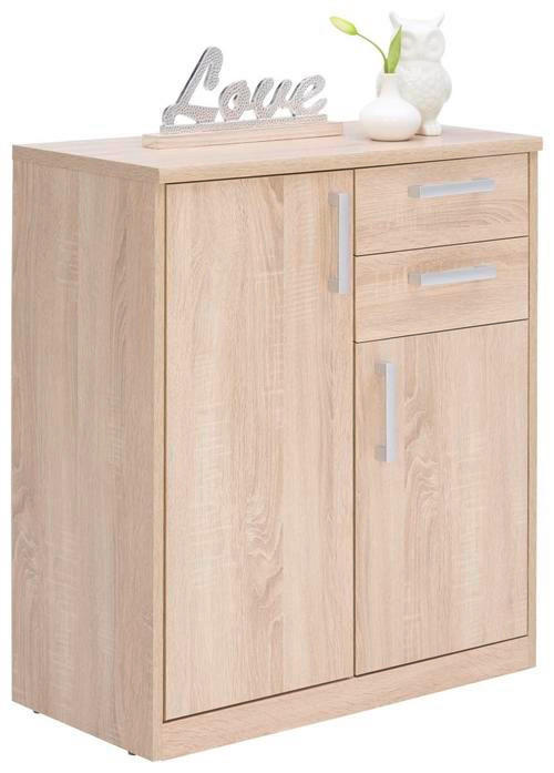 KOMÓD 72/84/36 cm  - ezüst/fekete, Konventionell, faalapú anyag/fém (72/84/36cm) - Xora