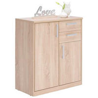 KOMODA, hrast sonoma  - srebrne barve/črna, Konvencionalno, kovina/leseni material (72/84/36cm) - Xora
