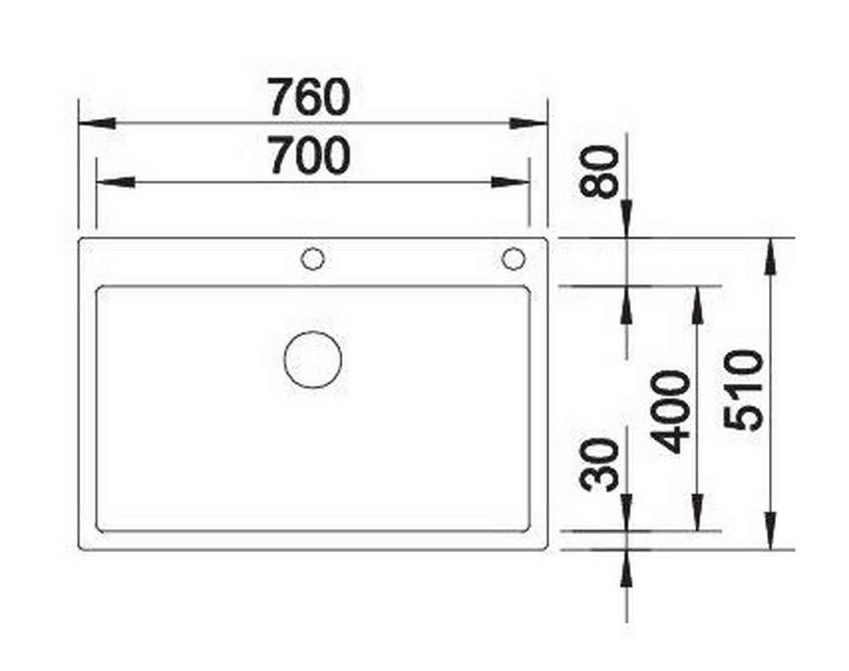 SPÜLE 523394  - Edelstahlfarben, Basics, Metall (76/19,9/51cm) - Blanco