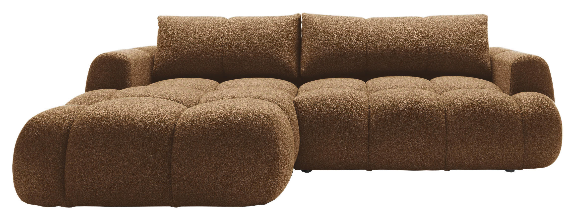 ECKSOFA Dunkelbraun Struktur  - Dunkelbraun/Schwarz, KONVENTIONELL, Kunststoff/Textil (172/272cm) - Carryhome