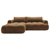 ECKSOFA Dunkelbraun Struktur  - Dunkelbraun/Schwarz, KONVENTIONELL, Kunststoff/Textil (172/272cm) - Carryhome