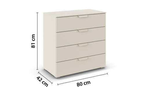 KOMMODE in 80/81/42 cm - Champagner, Design, Holzwerkstoff/Metall (80/81/42cm) - Carryhome