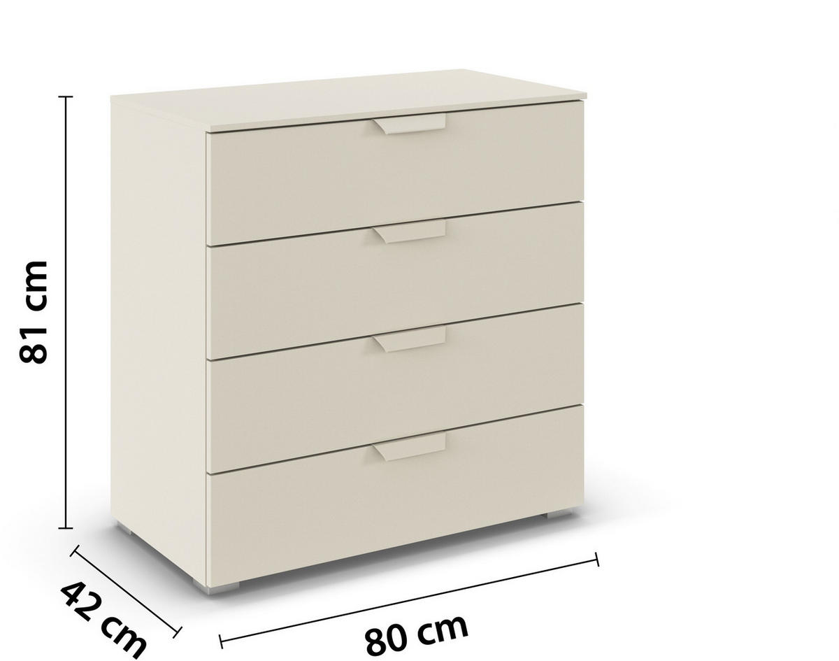 KOMMODE  in 80/81/42 cm  - Champagner, Design, Holzwerkstoff/Metall (80/81/42cm) - Carryhome