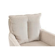 BARHOCKER Cord Beige Eisen Stoffauswahl, Sitzfläche 360° drehbar, inklusive Armlehnen  - Beige/Schwarz, Design, Textil/Metall (54/101-122/58cm) - Novel