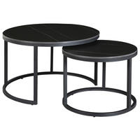 COUCHTISCH 68/68/43 cm rund Schwarz  - Schwarz, KONVENTIONELL, Stein/Metall (68/68/43cm) - MID.YOU