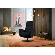RELAXSESSEL in Leder Dunkelblau  - Schwarz/Dunkelblau, Design, Leder/Metall (76/108/86cm) - Dieter Knoll