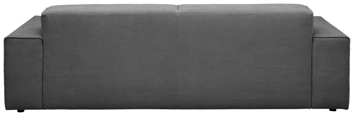 3-SITZER-SOFA in Cord Anthrazit  - Anthrazit/Schwarz, Design, Kunststoff/Textil (236/71/101cm) - Pure Home Lifestyle