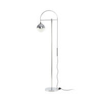 STEHLEUCHTE - Weiss/Silberfarben, Design, Glas/Metall (44/160/44cm) - Kayoom