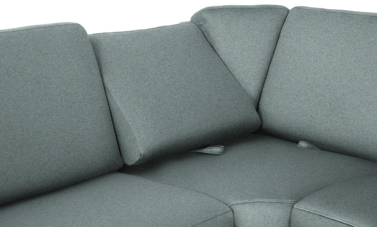 WOHNLANDSCHAFT in Flachgewebe Salbeigrün  - Chromfarben/Salbeigrün, Konventionell, Textil/Metall (240/330/163cm) - Beldomo System