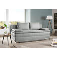 BOXSPRINGSOFA in Flachgewebe Hellgrau  - Chromfarben/Hellgrau, Design, Textil/Metall (200/93/107cm) - Novel