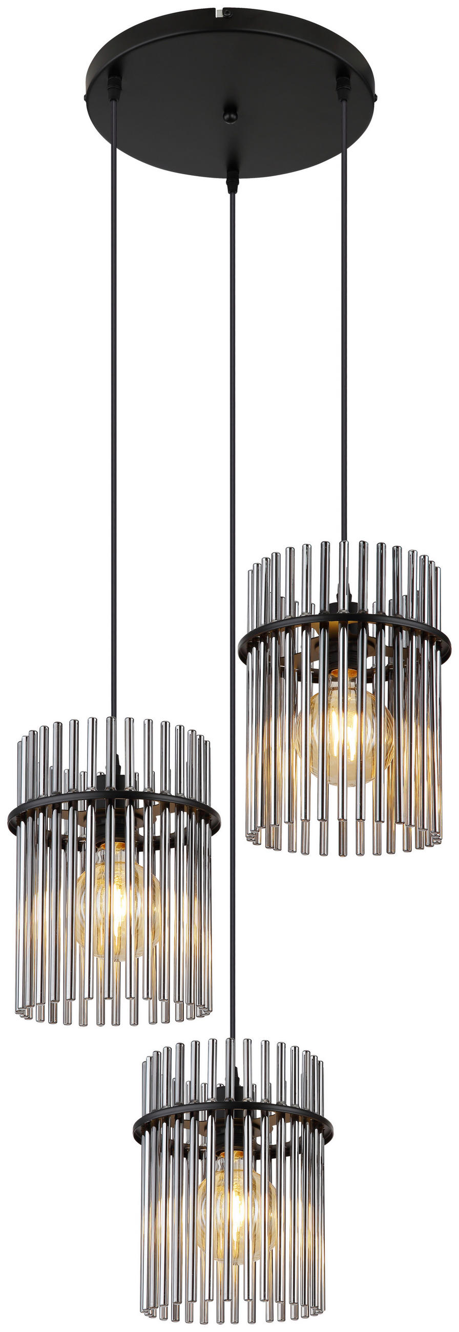 HÄNGELEUCHTE 47/140 cm   - Schwarz, Design, Glas/Metall (47/140cm) - Collet's Monde