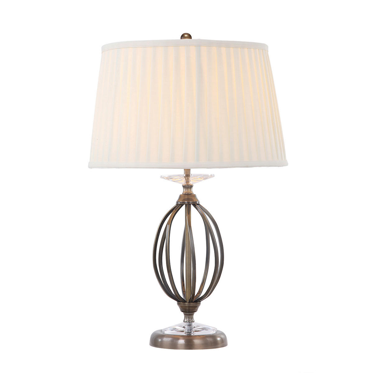TISCHLEUCHTE 36/58 cm   - Messingfarben, KONVENTIONELL, Textil/Metall (36/58cm) - Elstead Lighting