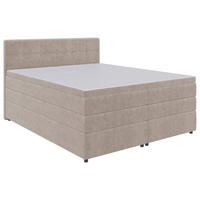 BOXSPRINGBETT 160/200 cm  in Beige  - Beige/Schwarz, Konventionell, Kunststoff/Textil (160/200cm) - Carryhome