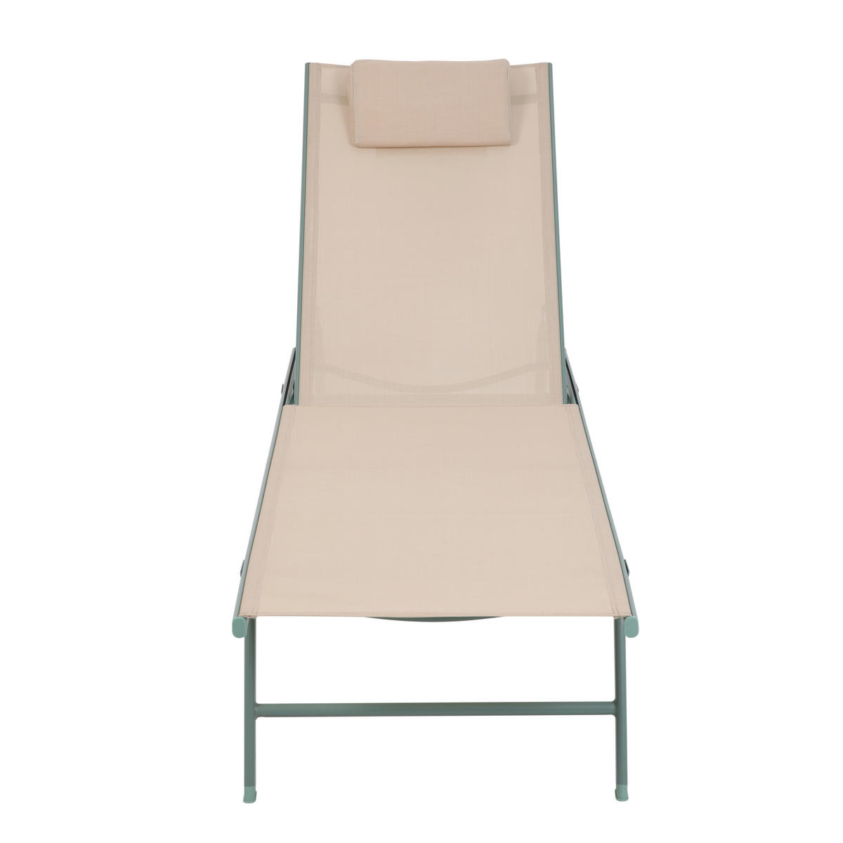 DREIBEINLIEGE 55/97/185 cm  - Beige/Grün, Basics, Textil/Metall (55/97/185cm)