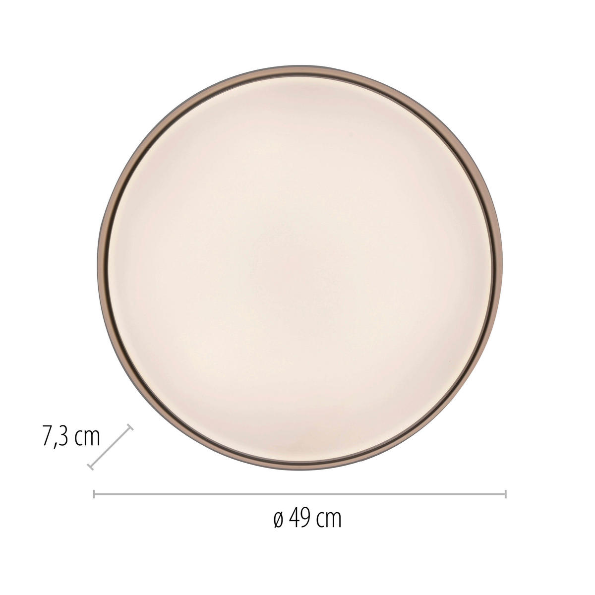 LED-DECKENLEUCHTE Tavoli 49/49/7.3 cm   - Sandfarben, KONVENTIONELL, Kunststoff/Metall (49/49/7.3cm) - Schöner Wohnen