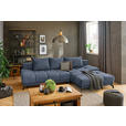 ECKSOFA in Chenille Dunkelblau  - Schwarz/Dunkelblau, MODERN, Textil/Metall (290/182cm) - Hom`in