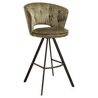 BARHOCKER in Metall, Textil Grün  - Schwarz/Grün, Design, Textil/Metall (54/103/54cm) - Novel