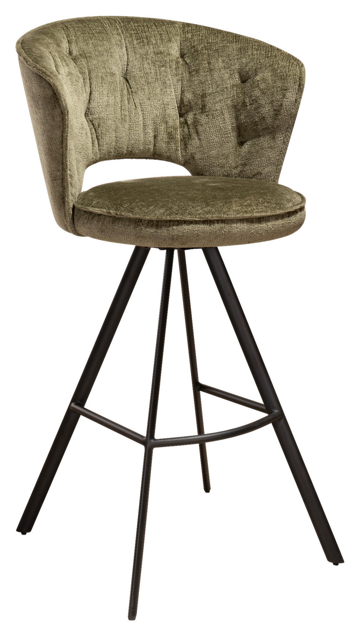 BARHOCKER in Metall, Textil Grün  - Schwarz/Grün, Design, Textil/Metall (54/103/54cm) - Novel