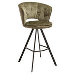 BARHOCKER in Metall, Textil Grün  - Schwarz/Grün, Design, Textil/Metall (54/103/54cm) - Novel