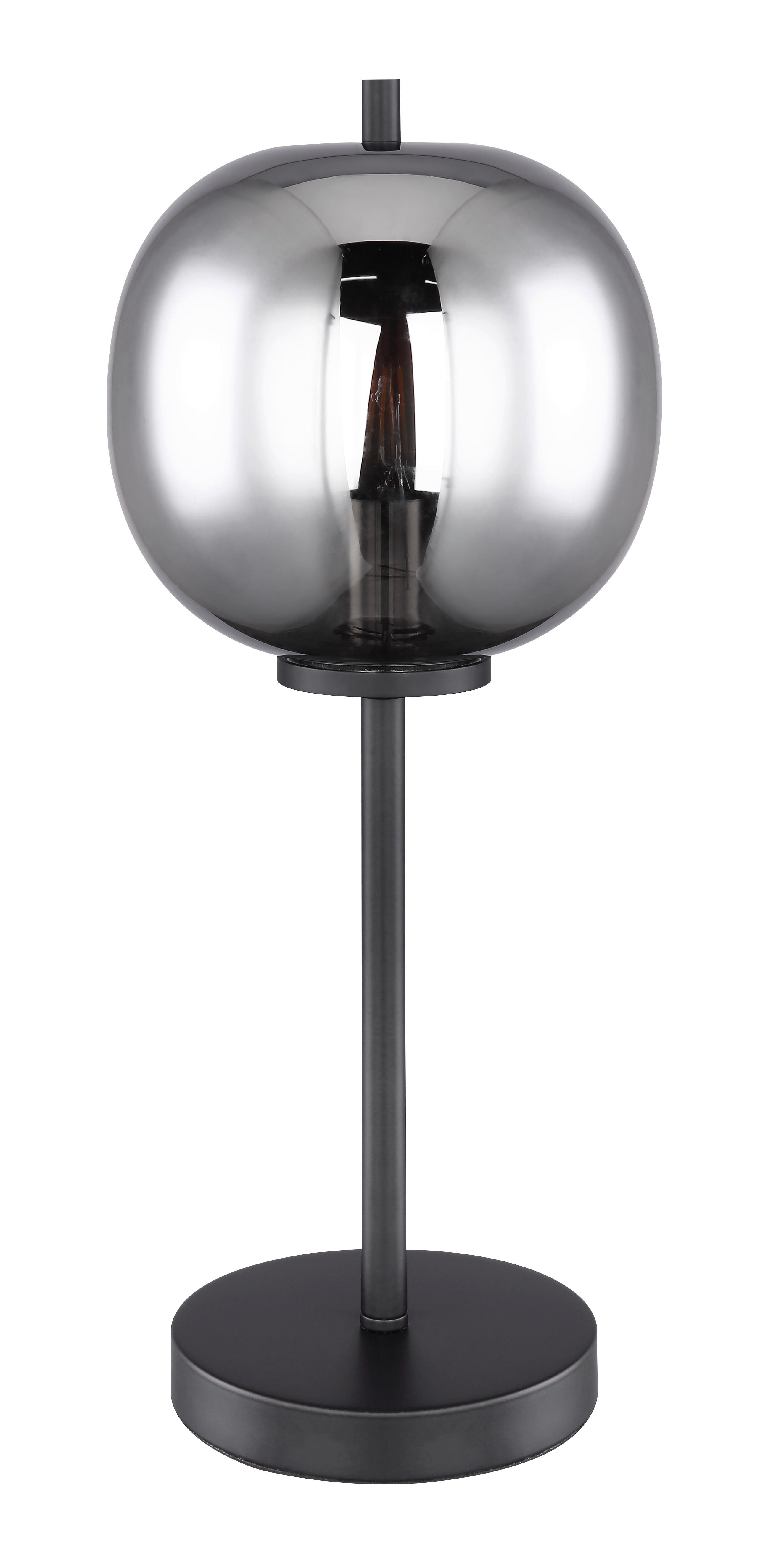 STOLNÁ LAMPA, E14, 18,5/45 cm  - čierna, Design, kov/sklo (18,5/45cm) - Dieter Knoll