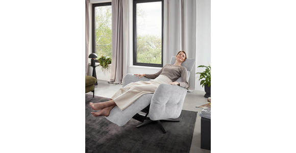 RELAXSESSEL in Textil Hellgrau - Hellgrau/Schwarz, Design, Textil/Metall (78/113/90cm) - Dieter Knoll