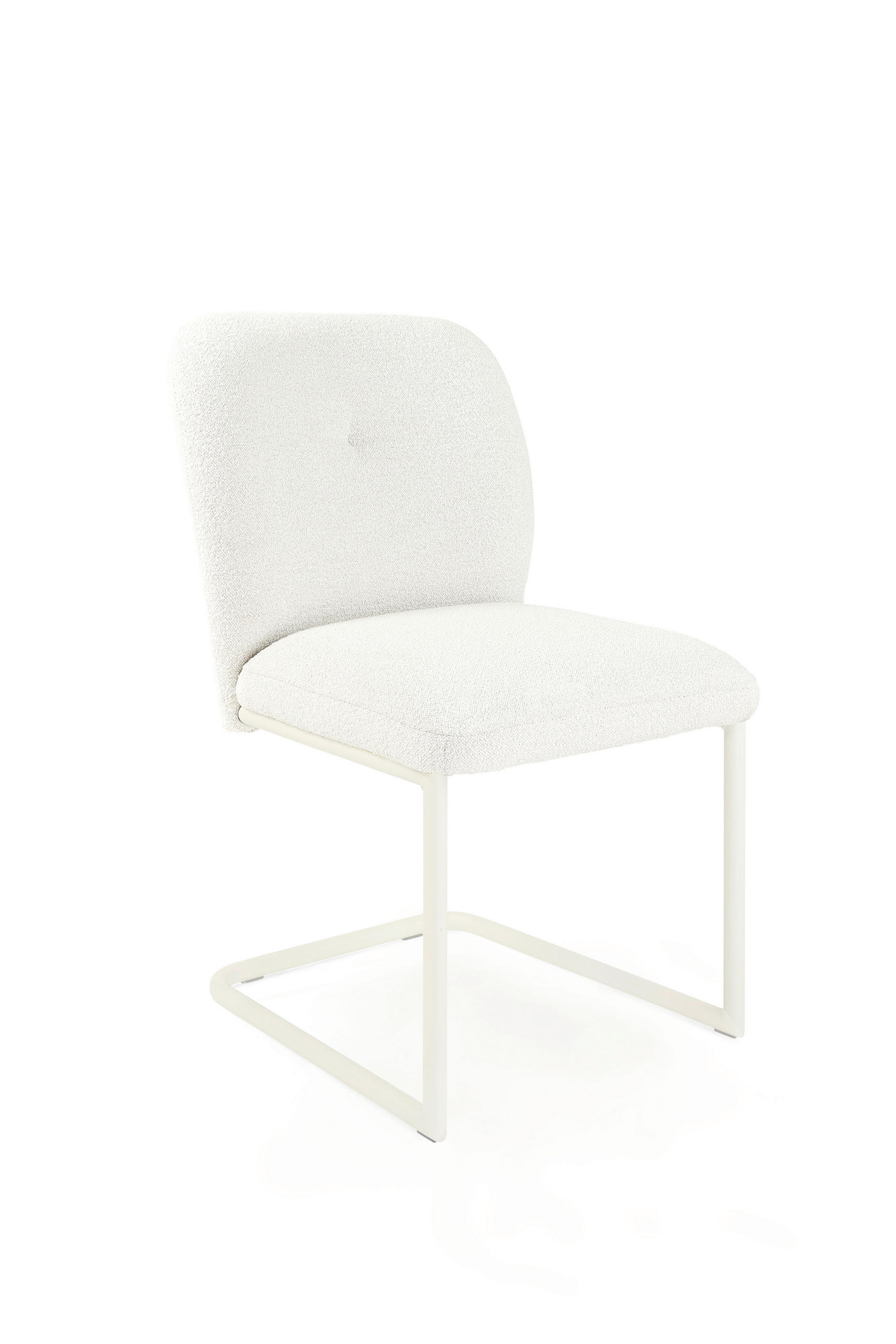 SCHWINGSTUHL  in Stahl Webstoff, Bouclé  - Perlmutt/Weiß, Basics, Textil/Metall (48/86,5/62,5cm) - Tom Tailor