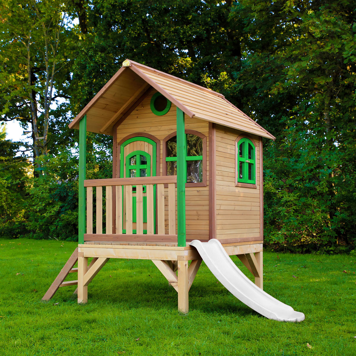 SPIELHAUS 287/231/191 cm  - Weiss/Rot, Konventionell, Holz (287/231/191cm)