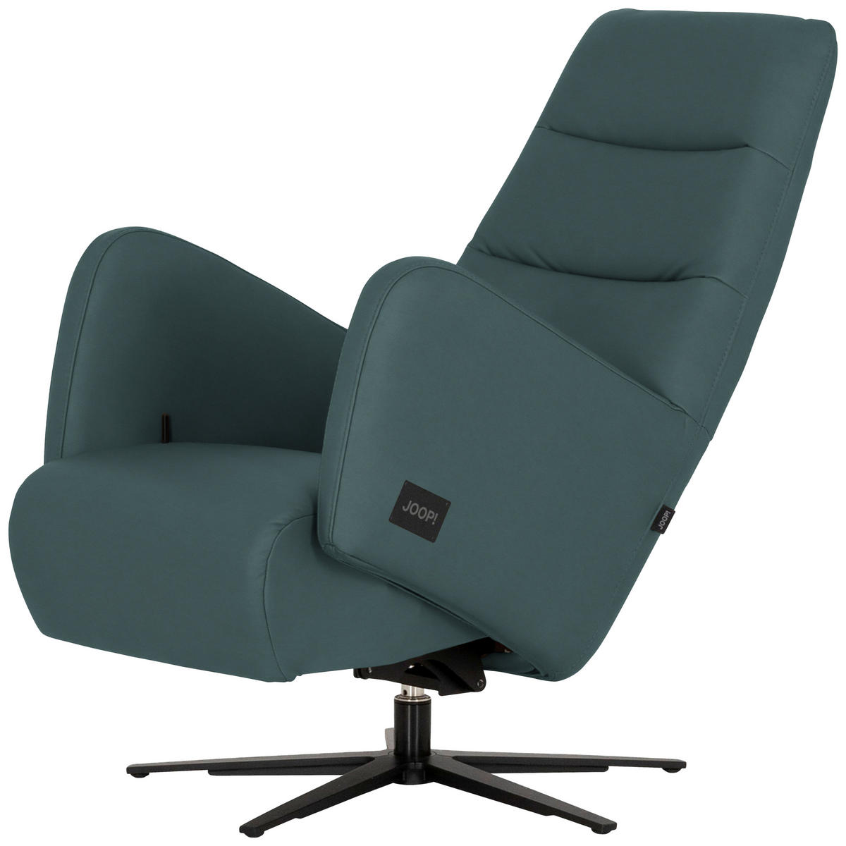 RELAXSESSEL Leder Graublau  - Graublau/Schwarz, Modern, Leder/Metall (66/110/83cm) - Joop!