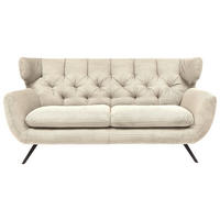 CHESTERFIELD-SOFA Cord Naturfarben  - Schwarz/Naturfarben, MODERN, Textil/Metall (160/94/95cm) - Pure Home Lifestyle