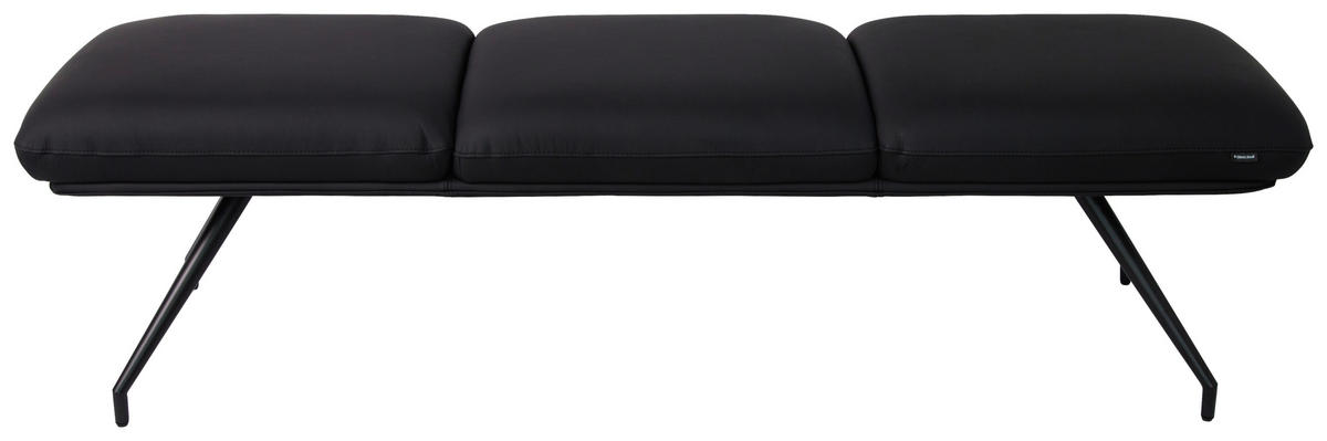 SITZBANK 180/49,5/50 cm  in Schwarz  - Schwarz, Design, Leder/Metall (180/49,5/50cm) - Dieter Knoll