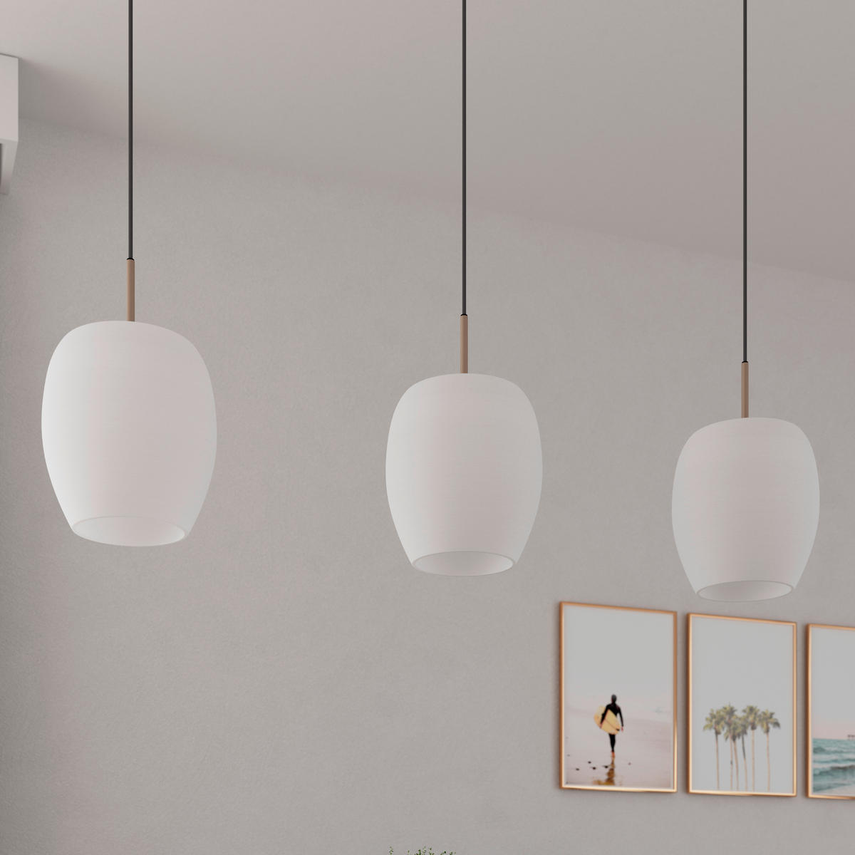 HÄNGELEUCHTE Lines 110/20/150 cm   - Sandfarben/Beige, Design, Glas/Metall (110/20/150cm) - Novel