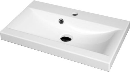 Thumbnail - P & B Badezimmer, Eiche, Dunkelbraun, Weiß Hochglanz, Metall, 5-teilig, 2 Fächer, 5 Schublade(n) Schubladen, 120 cm, Fsc...