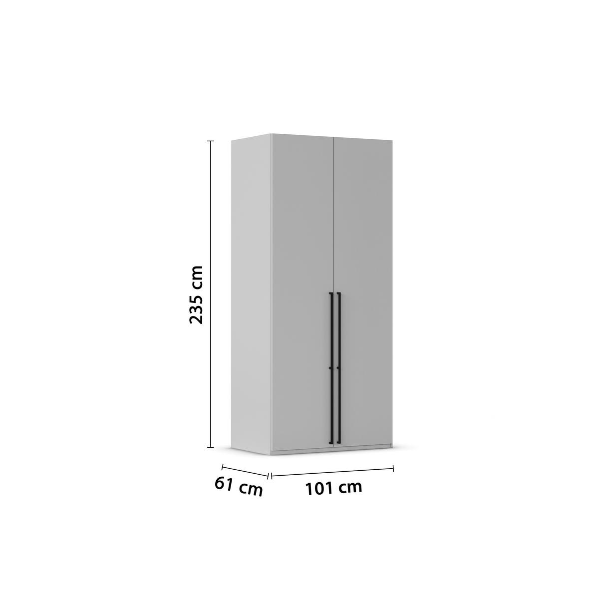 DREHTÜRENSCHRANK 101/235/61 cm,  in Champagner, 2-türig  - Champagner/Schwarz, Basics, Holzwerkstoff/Metall (101/235/61cm) - Novel