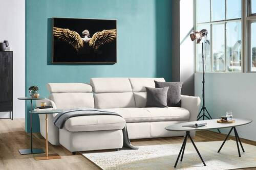 ECKSOFA in Mikrofaser Beige  172/240 cm  - Beige/Schwarz, Design, Kunststoff/Textil (172/240cm) - Stylife