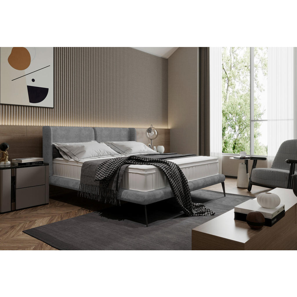 Thumbnail - Livetastic Polsterbett, Grau, Textil, Uni, H3, Höhe ca. 25 cm, 180x200 cm, Made in EU, Bezug abnehmbar/waschbar, für Hau...