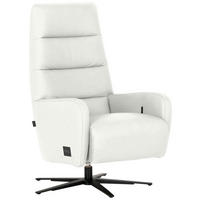 RELAXSESSEL Leder Weiss  - Weiss/Schwarz, Modern, Leder/Metall (66/110/83cm) - Joop!