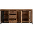 SIDEBOARD 175/80/40 cm  - Hellbraun/Schwarz, Design, Glas/Holz (175/80/40cm) - Carryhome