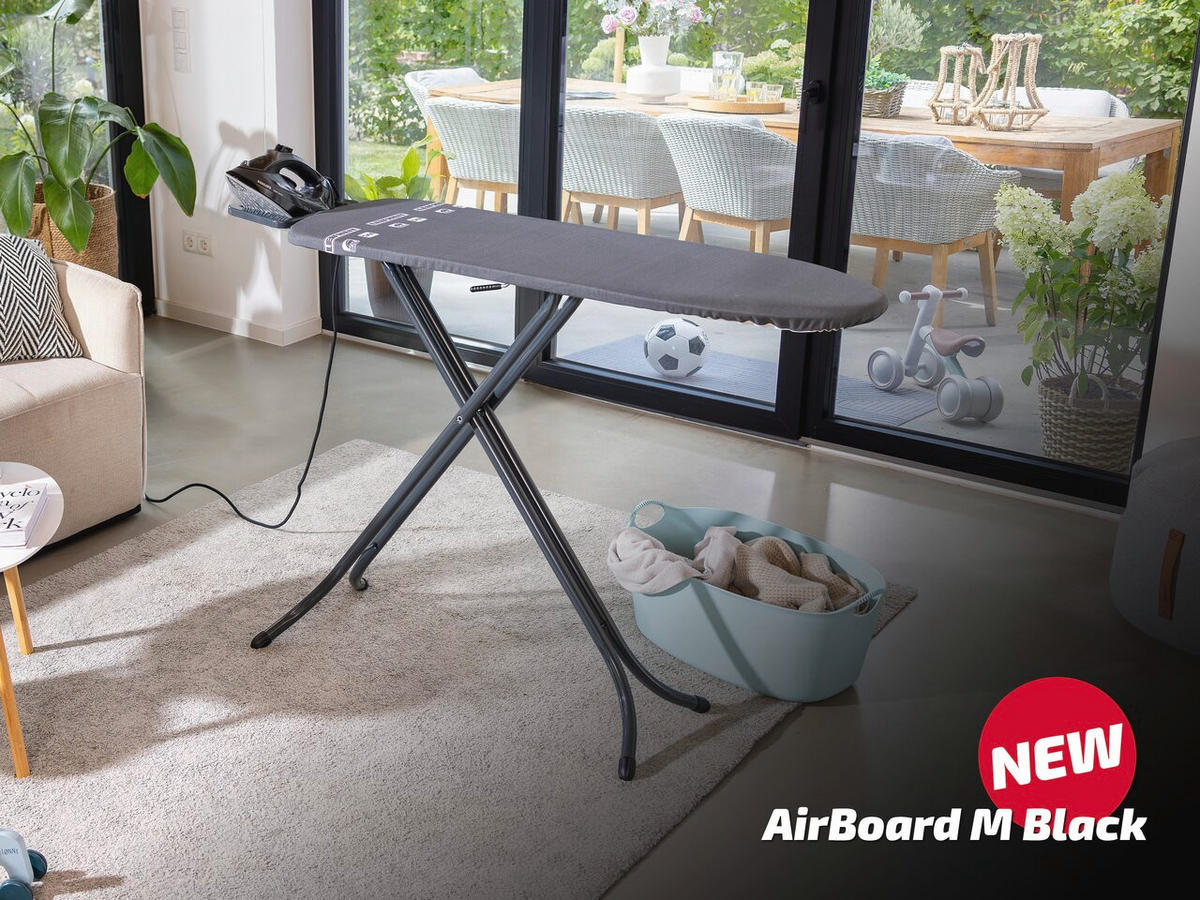 BÜGELBRETT  AIR BOARD M BLACK  - Schwarz, Basics, Kunststoff (141/40/158cm) - Leifheit