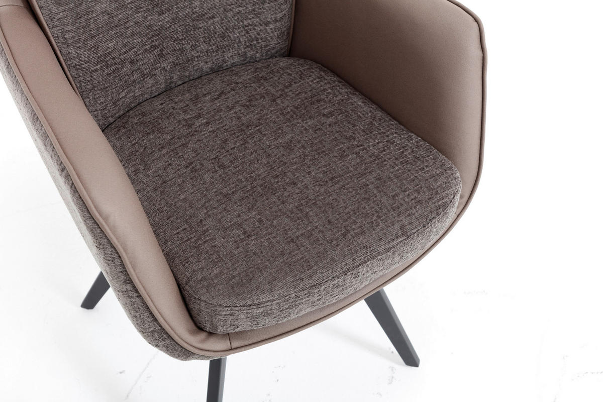 ARMLEHNSTUHL  in Eisen Chenille, Jacquard  - Schwarz/Grau, MODERN, Textil/Metall (62/92/68cm) - Livetastic